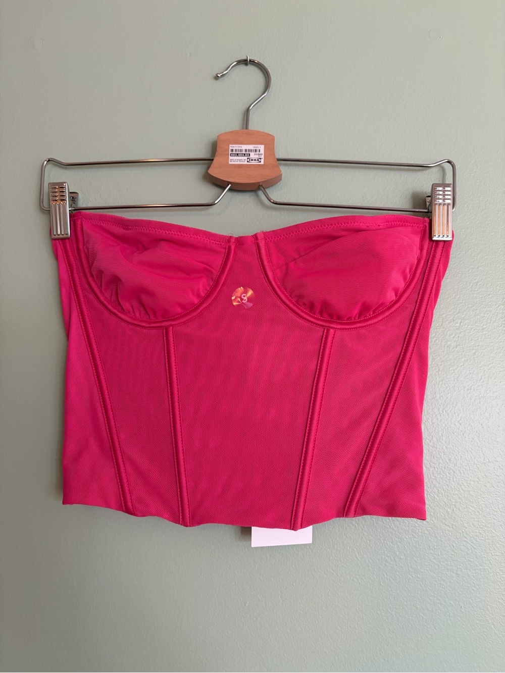 NWT LA Hearts Pink Mesh Corset Top S PacSun Strapless Underwire Bustier Y2K
